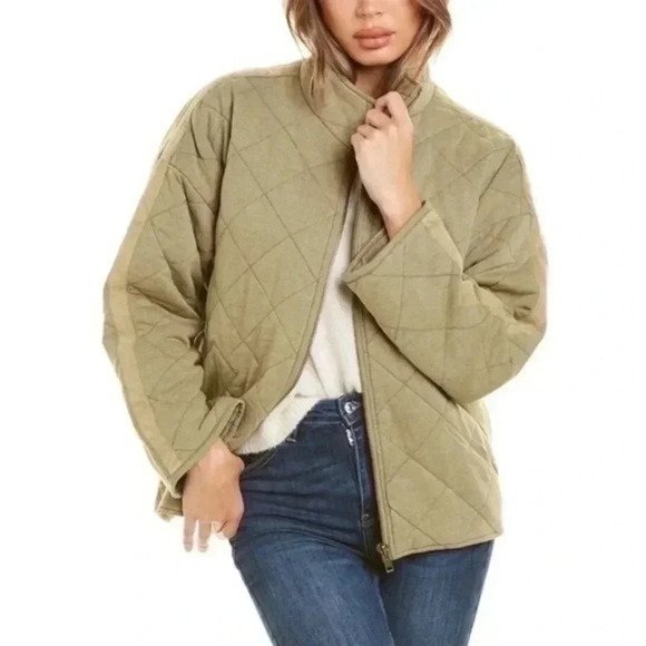 🦃 Bagatelle Collection Quilted French Terry Jacket Sage XL - Picture 1 of 10